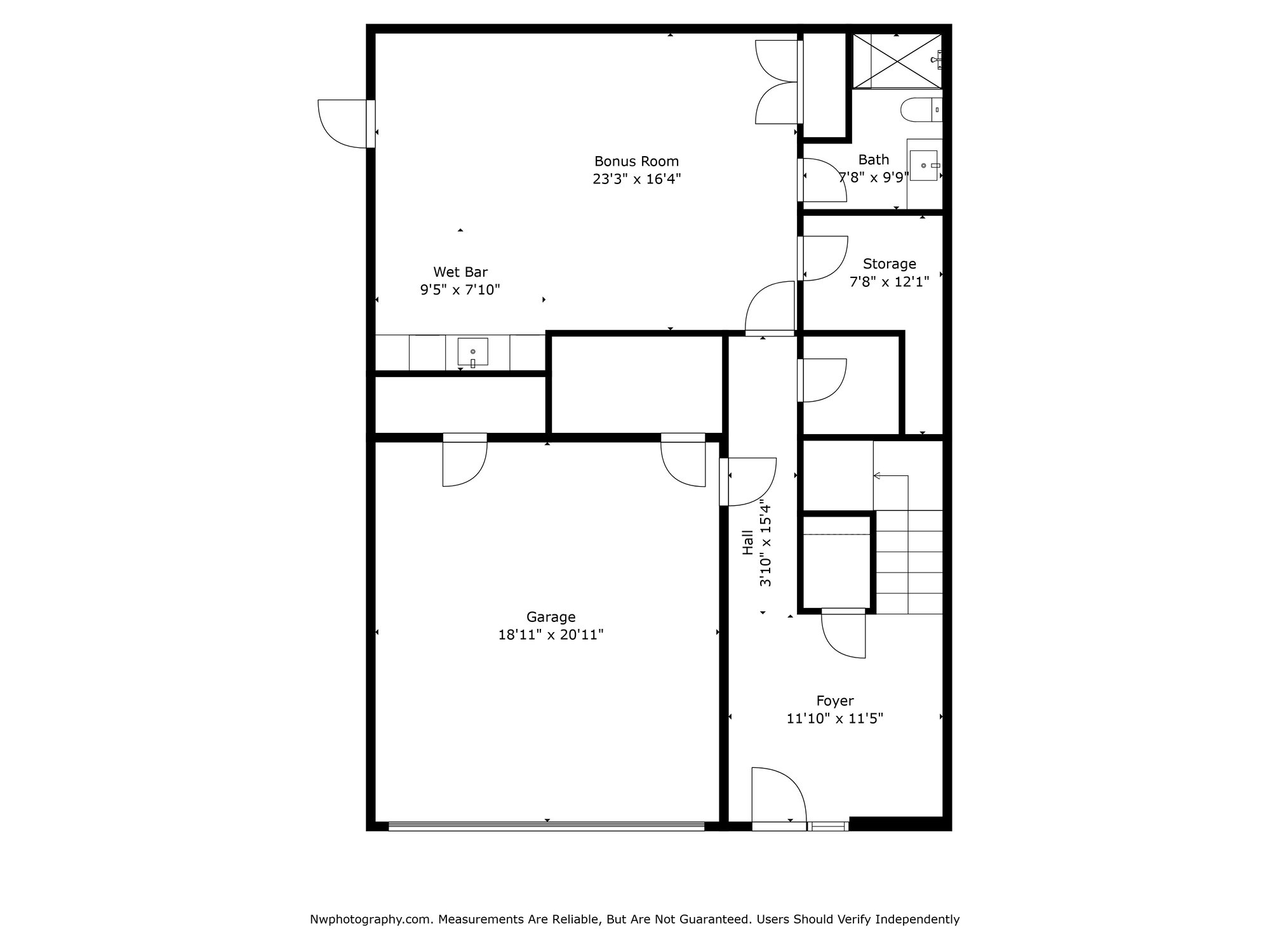 Floor 1 — Entry, Garage & Bonus Room